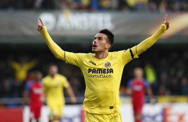 Champions League match between FC Villarreal and Steaua Bukarest. In this picture, Sansone celebrates his goal. xCARMExRIPOLLESx 