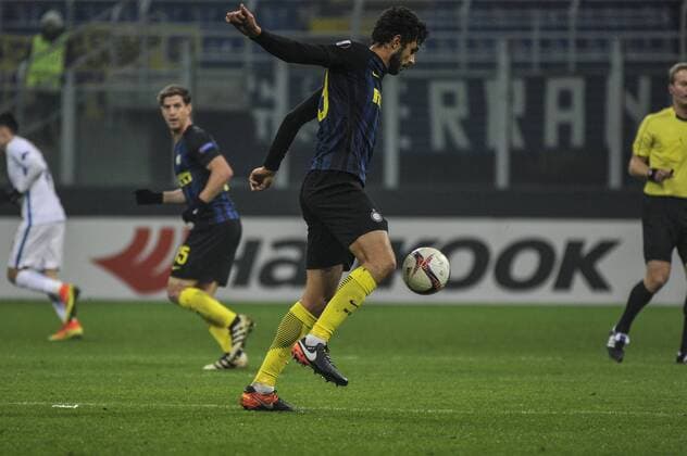 Italy: FC Inter vs Spata Prague Europa League UEFA Europa League Football. Andrea Ranocchia of Inter in actions during Inter Milan versus Sparta Prague.  GaetanoxPiazzolla PacificxPress