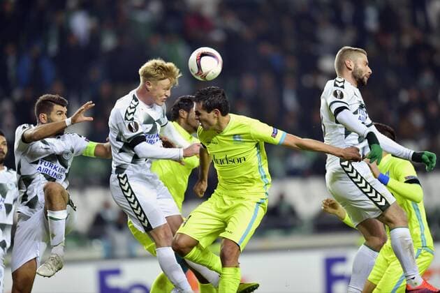 Jeremy Perbet forward of KAA Gent FOOTBALL : Konyaspor vs KAA La Gantoise - Ligue europeenne UEFA - 08 12 2016 PhotoNews Panoramic  665589889