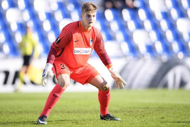 Genk s goalkeeper Nordin Jackers pictured during a soccer game between Italian Club U.S. Sassuolo Calcio and Belgian team KRC Genk in Parma, Italy, Friday 09 December 2016, the sixth and last game of the group stage of the Europa League competition, in Group F. The match was scheduled for yesterday, but it was postponed due to heavy fog. YORICKxJANSENS  x04994418x