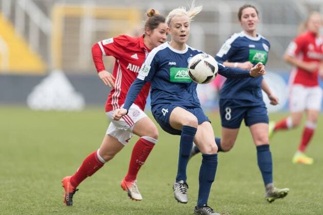 Im Bild Johanna ELSIG (Turbine Potsdam, 4), Fußball, Allianz Frauen Bundesliga, FC Bayern München - Turbine Potsdam, xmfx