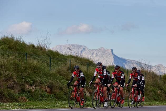 BMC cyclists in action at the BMC Racing Team Media Day in Denia, Spain, on Monday 12 December 2016. MANUELxQUEIMADELOS  x04996254x