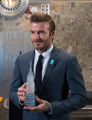 December 12, 2016 - New York, NY, USA - UNICEF Goodwill Ambassador David Beckham lights the Empire State Building blue in honor of UNICEF s 70th anniversary, Monday, December 12, 2016 in New York. UNICEF Goodwill Ambassador David Beckham lights the Empire State Building - ZUMAb148 75312395st
