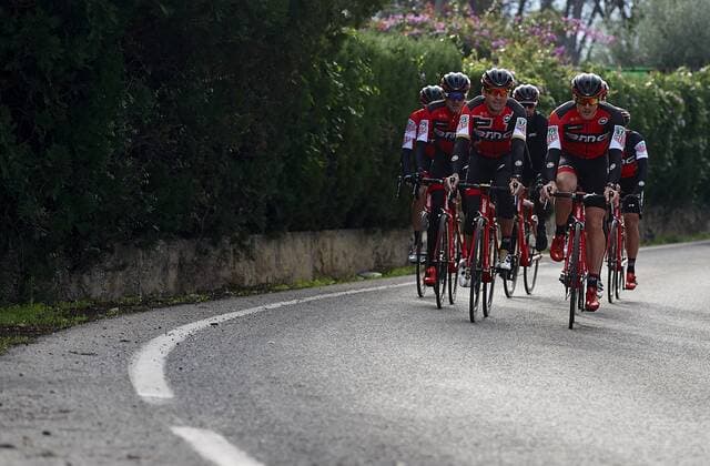 BMC Racing Team riders pictured in action during a training session on the BMC Racing Team Media Day in Denia, Spain, on Monday 12 December 2016. MANUELxQUEIMADELOS  x04996534x