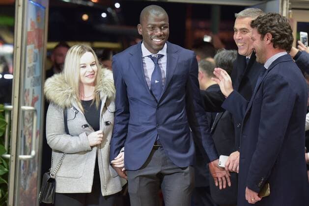 SSC Napoli at the premiere of Natale a Londra Kalidou Koulibaly during the preview of the film Natale a Londra at Space Cinema in Naples.  PaolaxVisone PacificxPress