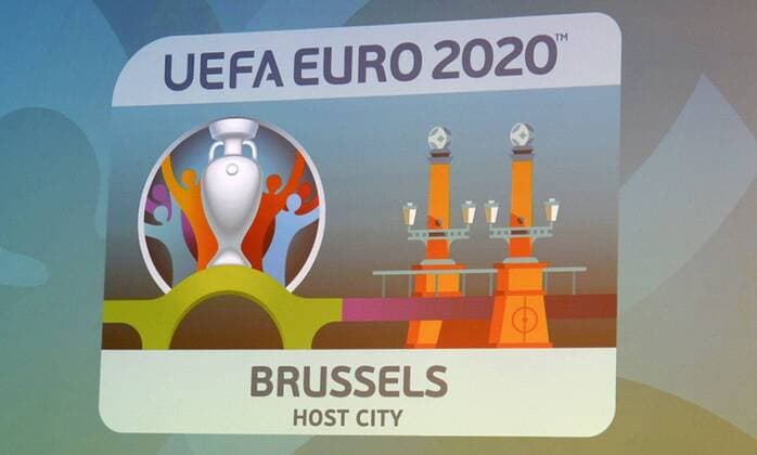 Logo FOOTBALL : Lancement de l Euro 2020 - Bruxelles - 14 12 2016 Photonews Panoramic 
