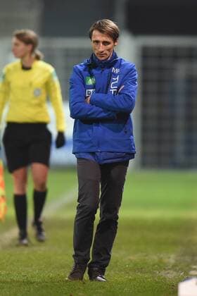 Fussball, Frauen, 1. Bundesliga, Saison 2016 17 (9. Spieltag), 1. FFC Turbine Potsdam - Bayer 04 Leverkusen, Cheftrainer Matthias Rudolph (1. FFC Turbine Potsdam), 14.12.16,