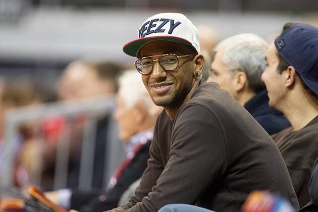 Zuschauer Fussballspieler Jerome BOATENG. Basketball, FC Bayern (FCB) - Buducnost Voli Podgorica (POD), Euro Cup, Saison 2016 2017, Vorrunde, am 14.12.2016 in Muenchen A U D I D O M E Deutschland. x20161214_120x
