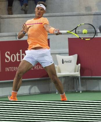 Spanish tennis player Rafa Nadal in action agaisnt Carlos Taberner and Bernabe Zapata during round of 16th of the Spanish Doubles Championship match played at Rafa Nadal Sports Centre of Manacor, Balearics Islands, Spain on 15 December 2016. Rafa Nadal and Marc Lopez vs Carlos Taberner and Bernabe Zapata !ACHTUNG: NUR REDAKTIONELLE NUTZUNG!  20161215-636174301386937255
