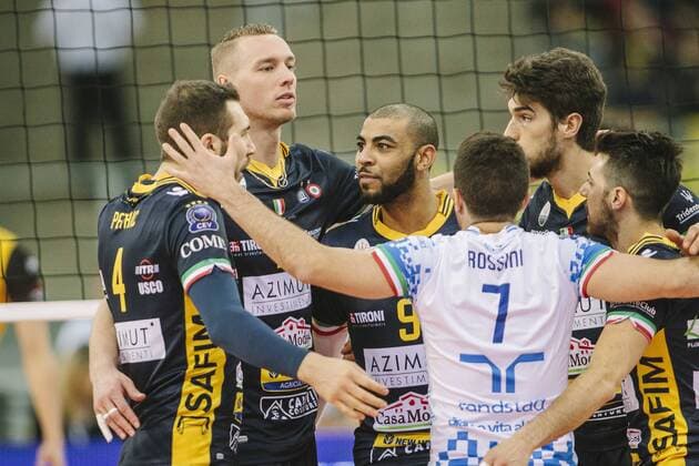 20.12.2016 LODZ , ATLAS ARENA , 2017 CEV VOLLEYBALL CHAMPIONS LEAGUE MENGAME PGE -- SKRA BELCHATOW - AZIMUT MODENA -- NEMANJA PETRIC, KEVIN LE ROUX, EARVIN NGAPETH, SALVATORE ROSSINI RADOSC  20161220-CSRJ51498