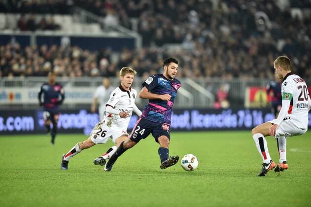 Fußball, Girondins Bordeaux - OGC Nizza Gaetan Laborde (gir) FOOTBALL : Bordeaux vs Nice - 19eme Journee de L1 - Bordeaux - 21 12 2016 ThierryBreton Panoramic 