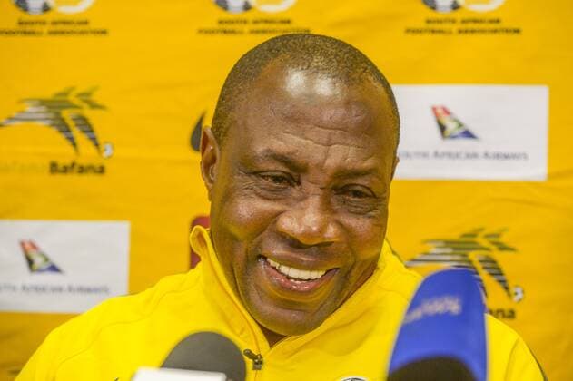 2018 Russia FIFA World Cup WM Weltmeisterschaft Fussball Qualifier: Bafana Bafana media open day JOHANNESBURG, SOUTH AFRICA - OCTOBER 03: Bafana Bafana coach Shakes Mashaba during the South African national soccer team media open day at Milpark Garden Court Hotel on October 03, 2016 in Johannesburg, South Africa. ( Gallo1305411