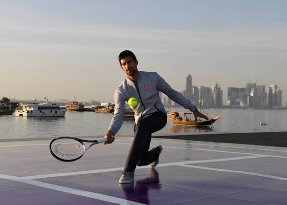 Tennis, Djokovic und Murray bei Promotion zur Qatar Open Novak Djokovic ,Serbien