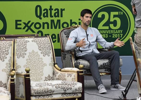 Tennis, Djokovic und Murray bei Promotion zur Qatar Open Novak Djokovic ,Serbien