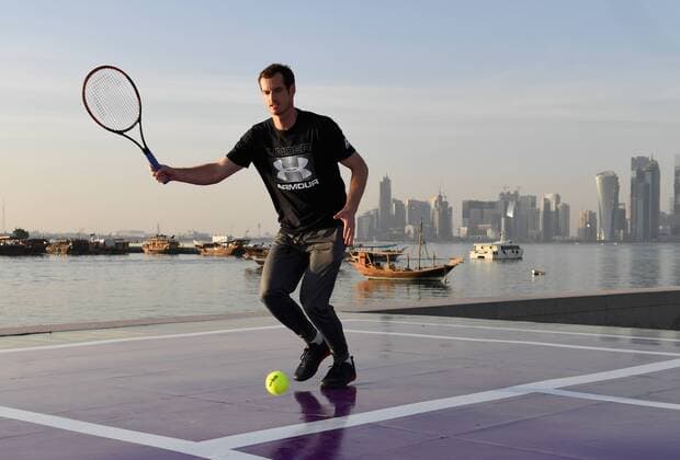 Andy Murray,England vor der Skyline in Doha