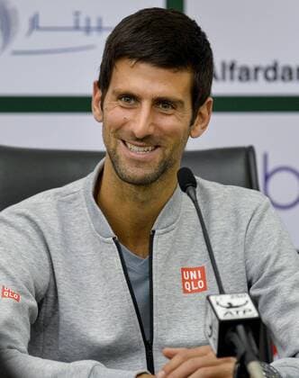 (170101) -- DOHA, Jan. 1, 2017 -- Novak Djokovic of Serbia reacts during a press conference PK Pressekonferenz of the ATP Tennis Herren Qatar Open tennis tournament 2017 at the Khalifa International Tennis Complex in Doha, capital of Qatar, on Jan. 1, 2017. The tournament will be held on Jan. 2-7. ) (SP)QATAR-DOHA-TENNIS-QATAR OPEN-PRESS CONFERENCE Nikku 