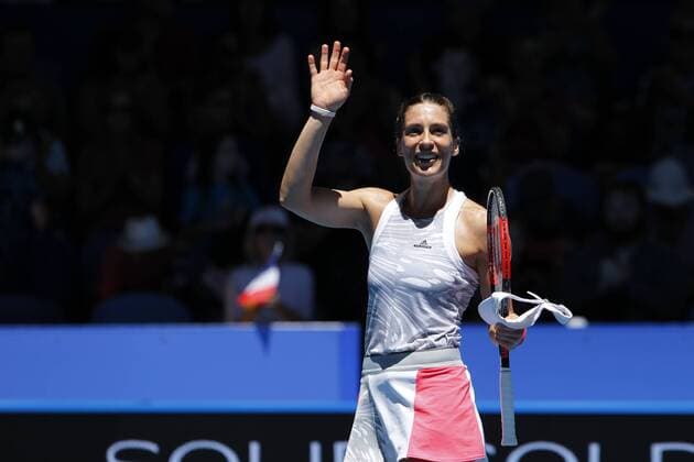 Bilder des Tages - SPORT 02.01.2017. Perth Arena, Perth, Australia. Mastercard Hopman Cup International Tennis tournament. Andrea Petkovic (GER) celebrates winning her her match against Kristina Mladenovic (FRA) 6-2, 6-1. xDavidxWoodleyx  ActionPlus11824745