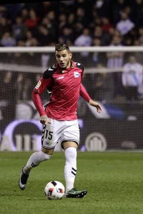 January 3, 2017 - La Coruna, Galicia, Spain - Theo Hernandez (15) of Deportivo Alaves SAD controls the ball during the spanish 1 8 Copa del Rey match between Real Club Deportivo de La Coruna vs Deportivo Alaves SAD at Estadio Municipal de Riazor on January 3, 2017 in A Coruna, Galicia, Spain. Deportivo de La Coruna v Deportivo Alaves SAD - Copa del Rey  - ZUMAn230 20170103_zaa_n230_270