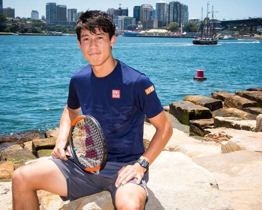 FAST4 Tennis Showdown AUS v WORLD Media Call World No.5 Kei Nishikori (JPN) pictured on the shore of Sydney Harbour prior to the FAST4 Showdown AUS v WORLD to be played at the International Convention Center in Sydney. Fast4 Tennis has been described as the Tennis version of cricket s Twenty20. FOR EDITORIAL USE ONLY.Pacific Press Agency  HughxPeterswald PacificxPress
