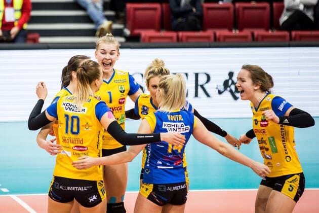 Jubel Kertu Laak (1 Kohila); 2017 CEV Volleyball Cup: Allianz MTV Stuttgart vs Kohila VC, SCHARRena, Stuttgart Germany, 20170111; Stuttgart Copyright: xWuechner Eibner-Pressefotox EP_NWR