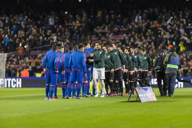 SPAIN - January, 11th: FC Barcelona Barca and Athletic Club players during the match between FC Barcelona vs Athletic Club, for the matchday 1 8 of the Spanish King s Cup, played at Camp Nou Stadium on 11th January 2017 in Barcelona, Spain. (Credit: Mikel Trigueros Urbanandsport Cordon Press)  xMikelxTriguerosx xSPAINx-xFCxBarcelonaxvsxAthleticxClubx-xSpanishxKing sxCupx-x2016 17x