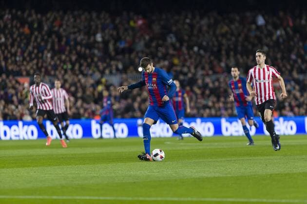 SPAIN - January, 11th: Pique during the match between FC Barcelona Barca vs Athletic Club, for the matchday 1 8 of the Spanish King s Cup, played at Camp Nou Stadium on 11th January 2017 in Barcelona, Spain. (Credit: Mikel Trigueros Urbanandsport Cordon Press)  xMikelxTriguerosx xSPAINx-xFCxBarcelonaxvsxAthleticxClubx-xSpanishxKing sxCupx-x2016 17x