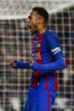 FC Barcelona Barca s Brazilian striker Neymar Da Silva jubilates the first goal of his team against Athletic Bilbao scored by Luis Suarez during their King s Cup round of 16 second leg match at Camp Nou stadium in Barcelona, Catalonia, Spain, 11 January 2017. FC BARCELONA VS. ATHLETIC BILBAO !ACHTUNG: NUR REDAKTIONELLE NUTZUNG!  BCN001 20170111-636197691994629258