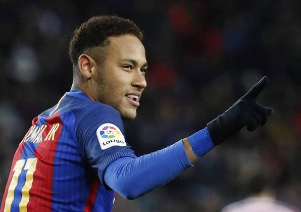 FC Barcelona Barca s Brazilian striker Neymar celebrates his 2-0 goal against Athletic Bilbao during their King s Cup round of 16 second leg match at Camp Nou stadium in Barcelona, Catalonia, Spain, 11 January 2017. FC BARCELONA VS. ATHLETIC BILBAO !ACHTUNG: NUR REDAKTIONELLE NUTZUNG!  BCN001 20170111-636197711283470317