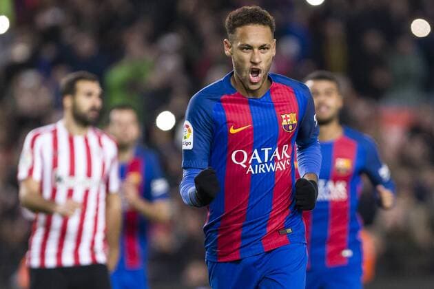 Fußball, Copa del Rey, FC Barcelona - Athletic Bilbao SPAIN - January, 11th: Neymar celebrates scoring the goal during the match between FC Barcelona Barca vs Athletic Club, for the matchday 1 8 of the Spanish King s Cup, played at Camp Nou Stadium on 11th January 2017 in Barcelona, Spain. (Credit: Mikel Trigueros Urbanandsport Cordon Press)  xMikelxTriguerosx xSPAINx-xFCxBarcelonaxvsxAthleticxClubx-xSpanishxKing sxCupx-x2016 17x