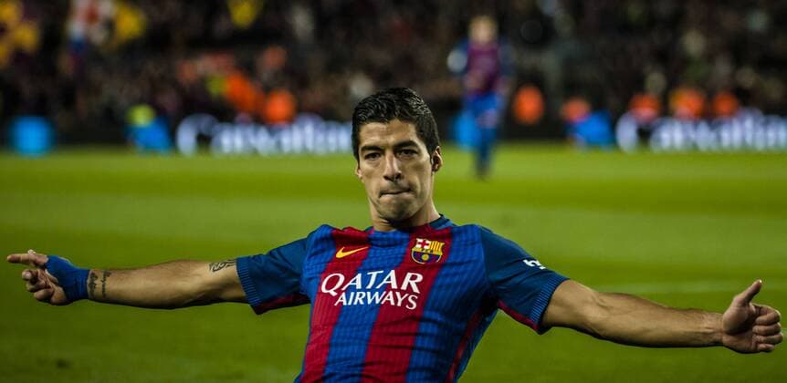 Fußball, Copa del Rey, FC Barcelona - Athletic Bilbao January 11, 2017 - Barcelona, Catalonia, Spain - FC Barcelona Barca forward SUAREZ celebrates his goal during the Spanish Copa del Rey (King s Cup) round of 16 second leg football match FC Barcelona vs Athletic Club Bilbao at the Camp Nou stadium in Barcelona FC Barcelona into Copa quarter finals - ZUMAo105 20170111_zap_o105_021