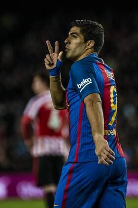 Bilder des Tages - SPORT Fußball, Copa del Rey, FC Barcelona - Athletic Bilbao January 11, 2017 - Barcelona, Catalonia, Spain - FC Barcelona Barca forward SUAREZ celebrates his goal during the Spanish Copa del Rey (King s Cup) round of 16 second leg football match FC Barcelona vs Athletic Club Bilbao at the Camp Nou stadium in Barcelona FC Barcelona into Copa quarter finals - ZUMAo105 20170111_zap_o105_024