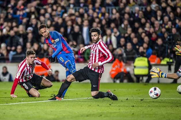 Fußball, Copa del Rey, FC Barcelona - Athletic Bilbao January 11, 2017 - Barcelona, Catalonia, Spain - FC Barcelona Barca forward NEYMAR JR. in action during the Spanish Copa del Rey (King s Cup) round of 16 second leg football match FC Barcelona vs Athletic Club Bilbao at the Camp Nou stadium in Barcelona FC Barcelona into Copa quarter finals - ZUMAo105 20170111_zap_o105_048
