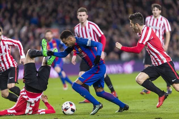 Fußball, Copa del Rey, FC Barcelona - Athletic Bilbao SPAIN - January, 11th: Neymar during the match between FC Barcelona Barca vs Athletic Club, for the matchday 1 8 of the Spanish King s Cup (Copa del Rey), played at Camp Nou Stadium on 11th January 2017 in Barcelona, Spain.  xMikelxTriguerosx xSPAINx-xFCxBarcelonaxvsxAthleticxClubx-xSpanishxKing sxCupx-x2016 17x