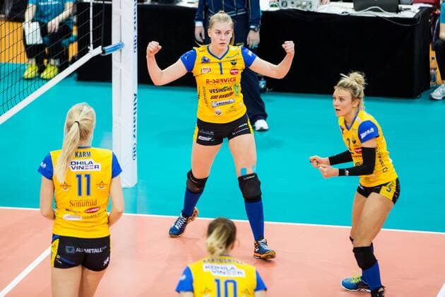 Jubel Kertu Laak (1 Kohila); 2017 CEV Volleyball Cup: Allianz MTV Stuttgart vs Kohila VC, SCHARRena, Stuttgart Germany, 20170111; Stuttgart Copyright: xWuechner Eibner-Pressefotox EP_NWR