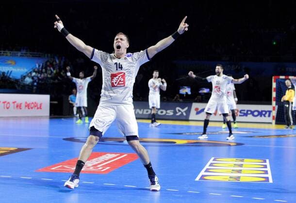 Themen der Woche - SPORT Bilder des Tages - SPORT January 15th 2017, Parc Exposition XXL, Nantes, France; 25th World Handball Championships France versus Norway: Kentin Mahe France celebrates xlaurent.Lairysx  ActionPlus11830696