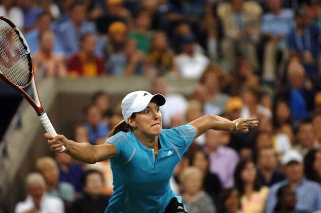 Sept. 10, 2006 - New York, New York, USA - K49638AR.Maria Sharapova wins US Open women s final against Justine Henin-Hardenne on september 9, 2006. ANDREA RENAULT- 2006.JUSTINE HENIN-HARDENNE SHARAPOVA WIN - ZUMAg49_ 76280425st