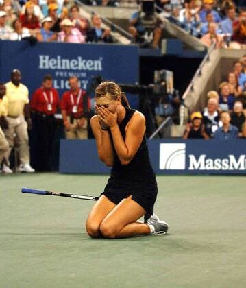 Sept. 10, 2006 - New York, New York, USA - K49638AR.Maria Sharapova wins US Open women s final against Justine Henin-Hardenne on september 9, 2006.THE MATCH POINT AND VICTORY. ANDREA RENAULT- 2006. SHARAPOVA WIN AR - ZUMAg49_ 76280471st