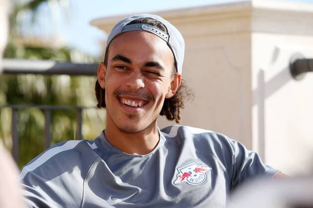 RBLeipzig - Training Fussball 1.BL Lagos, Portugal, 05.01.2017, Cascade Resort Hotels, Fussball, 1. BL, GER , RB LEIPZIG - Trainingslager an der Algave vom 4. - 12. Januar. , Im Bild: Yussuf Poulsen. ,
