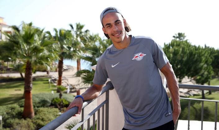 RBLeipzig - Training Fussball 1.BL Lagos, Portugal, 05.01.2017, Cascade Resort Hotels, Fussball, 1. BL, GER , RB LEIPZIG - Trainingslager an der Algave vom 4. - 12. Januar. , Im Bild: Yussuf Poulsen. ,