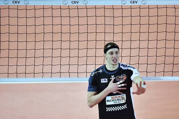 Felix Fischer of Berlin Recycling Volleyes celebrates victory in the Men s Volleyball Champions League 3rd round B group match: Dukla Liberec vs Berlin in Liberec, Czech Republic, January 18, 2017. (CTKxPhoto RadekxPetrasek) CTKPhotoP201701181061501  PER 15K