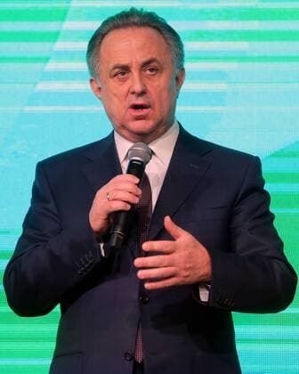 ST PETERBURG, RUSSIA - JANUARY 19, 2017: Russia s Deputy Prime Minister Vitaly Mutko at the launch of the logo for St Petersburg, one of 13 cities to host 2020 UEFA European Football Championship matches. Alexander Demianchuk TASS  TS03E5D9