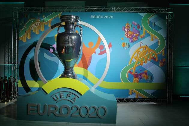 Of The Russian Federation. Saint-Petersburg. The Manege of the First cadet corps in St. Petersburg. Presentation of the official logo of the city as one of the organizers of Euro 2020. MaksimxKonstantinov 