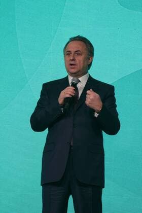 Of The Russian Federation. Saint-Petersburg. The Manege of the First cadet corps in St. Petersburg. Presentation of the official logo of the city as one of the organizers of Euro 2020. The Minister of of the Russian Federation and President RFS Vitaly Mutko MaksimxKonstantinov 
