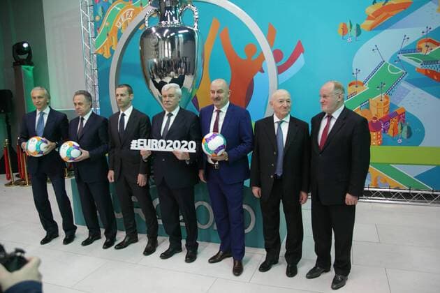 Of The Russian Federation. Saint-Petersburg. The Manege of the First cadet corps in St. Petersburg. Presentation of the official logo of the city as one of the organizers of Euro 2020. MaksimxKonstantinov 