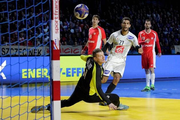 January 19th 2017, Parc Exposition XXL, Nantes, France; 25th World Handball Championships; France versus Poland; Adrien Dipanda (France) in shooting action ; France won 26-25 xlaurent.Lairysx  ActionPlus11832937