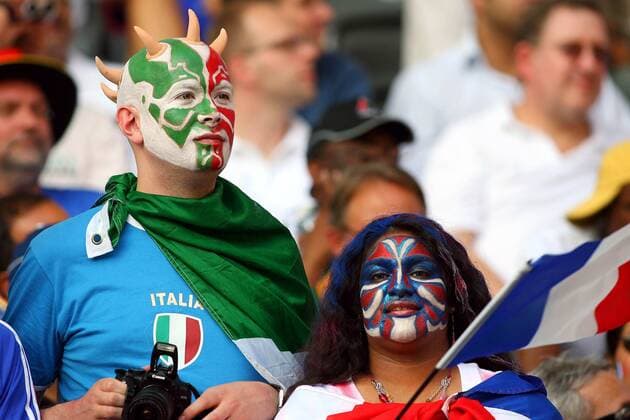 July 9, 2006 - Olympiastadion, BERLIN, GERMANY - ITALY FANS...ITALY V FRANCE..ITALY FANS.ITALY V FRANCE.OLYMPIC STADIUM, BERLIN GERMANY 07-09-2006.K48556. - PHOTOS ITALY VS FRANCE ALL - ZUMAg49_ 76421944st