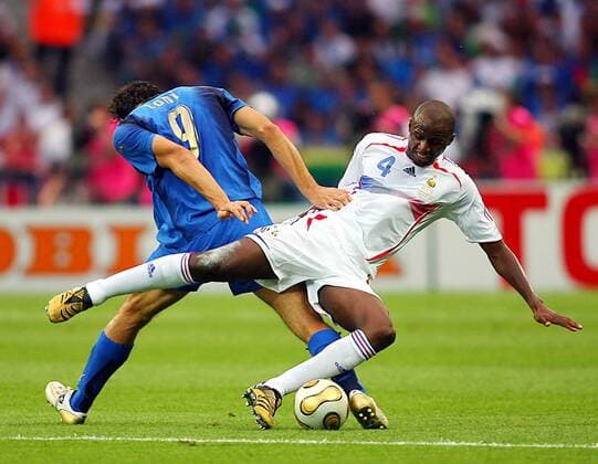 July 9, 2006 - Olympiastadion, BERLIN, GERMANY - Luca Toni & Patrick Vieira...ITALY V FRANCE..Luca Toni & Patrick Vieira.ITALY V FRANCE.OLYMPIC STADIUM, BERLIN GERMANY 07-09-2006.K48556. - PHOTOS ITALY VS FRANCE ALL - ZUMAg49_ 76421949st