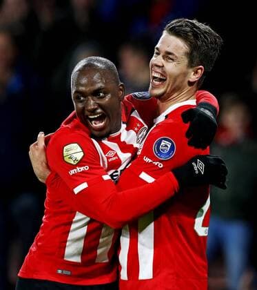 (lL-R) Jetro Willems of PSV, Marco van Ginkel of PSV celebrating 1-0 xVIxxIVx 6951858