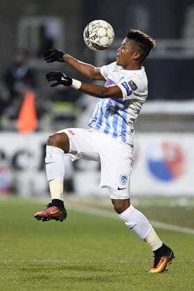 Genk s Leon Bailey pictured in action during the Jupiler Pro League match between KAS Eupen and RC Genk, in Eupen, Saturday 21 January 2017, on day 22 of the Belgian soccer championship. YORICKxJANSENS  x05030396x