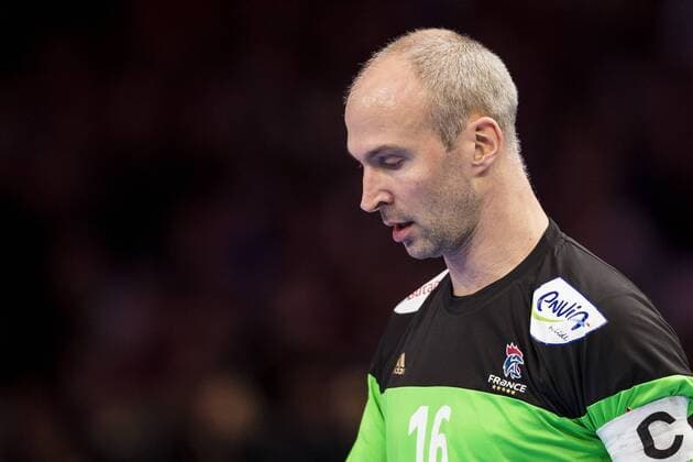 170121 Frankreichs Torwart Thierry Omeyer enttäuscht - Handball WM, Nationalteam FRA vs ISL, in Lille.  Copyright: PETTERxARVIDSON BB170121PA143
